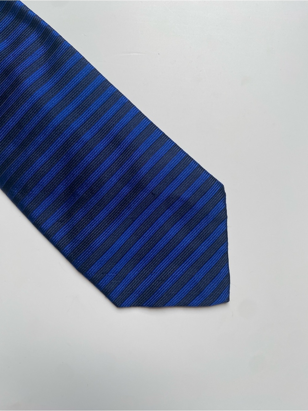 Robert Talbott Navy and Royal Blue Striped Silk Tie